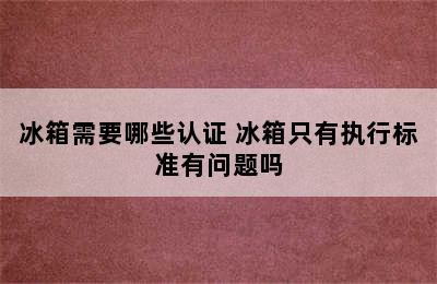 冰箱需要哪些认证 冰箱只有执行标准有问题吗